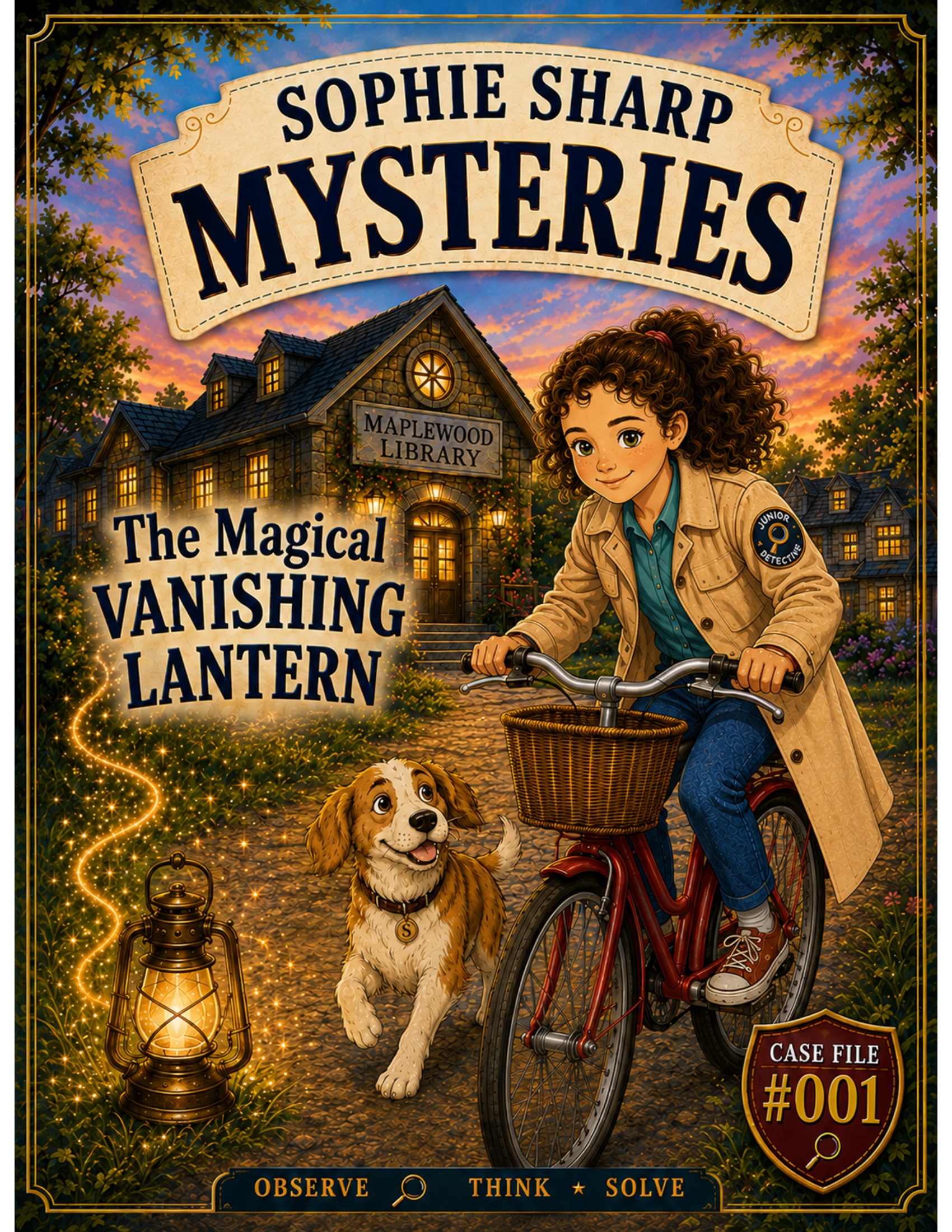 Case File #001: The Magical Vanishing Lantern booklet cover with Sophie and Scout